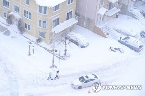 1일 미국 뉴저지에 눈이 내린 모습[게티이미지=연합뉴스]